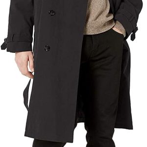 Men's Iconic Double Breasted Trench Coat with Zip-Out Liner and Removable Top Collar