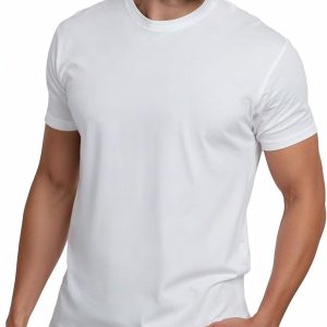 Men's Soft Cotton Blend Crew Neck T-shirt, S-4XL