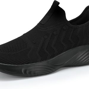 Mens Slip On Walking Shoes Lightweight Non Slip Gym Workout Running Shoes Mesh Breathable Cushion Fashion Tennis Athletic Casual Sneakers