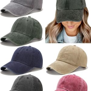 2/5/6 Packs Vintage Washed Plain Baseball Cap Distressed Dad Golf Hat for Men Women